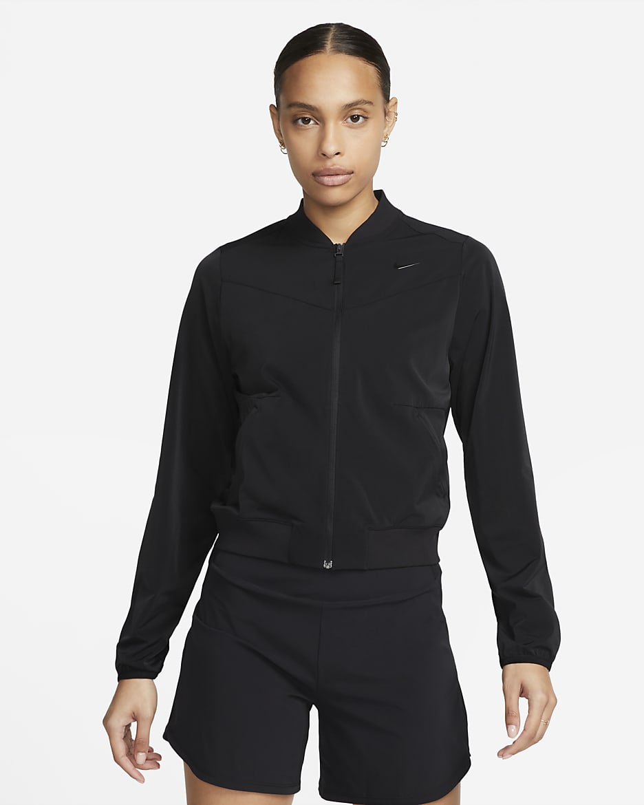 Nike Dri FIT Bliss Women s Bomber Jacket